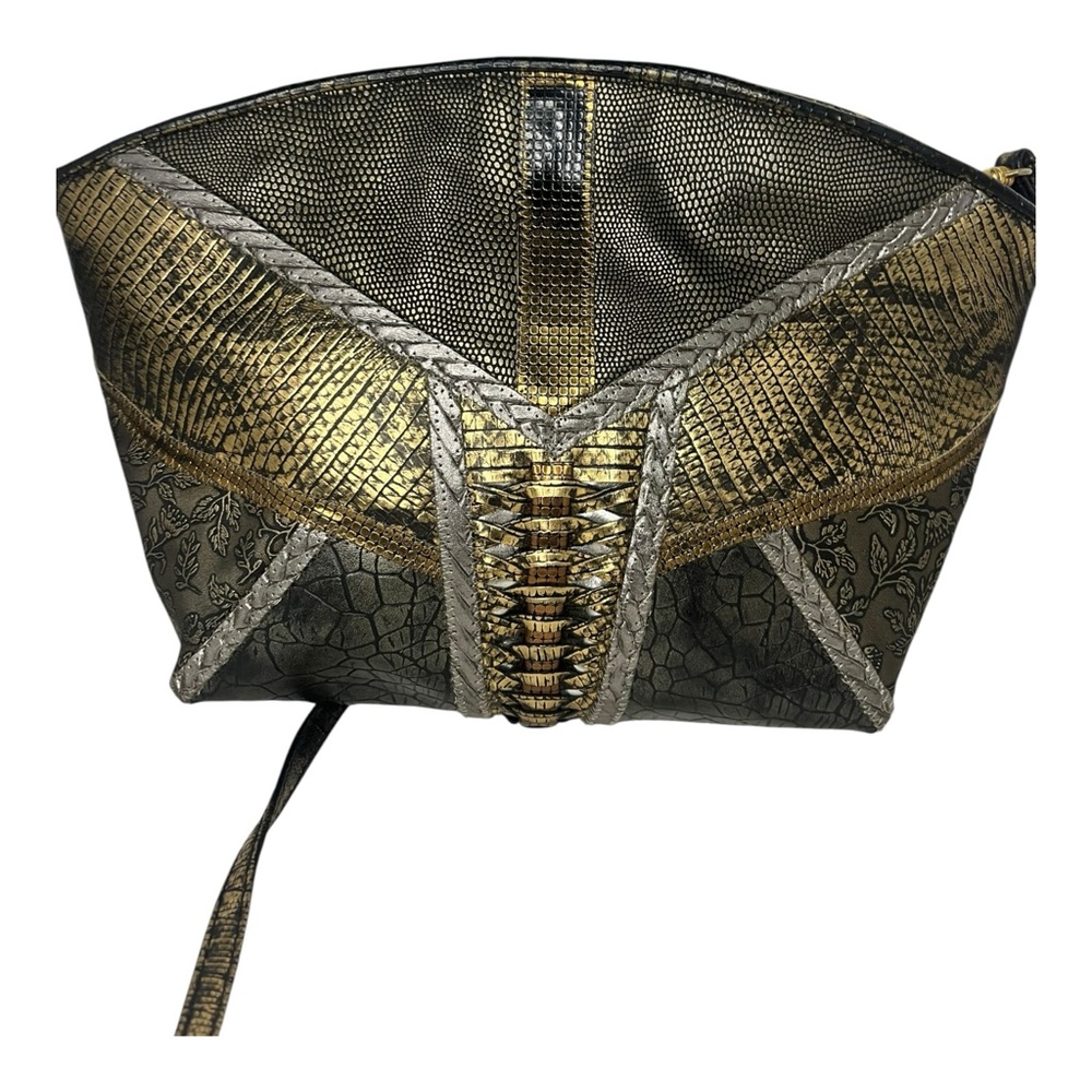 Vintage Gold and Silver Women's Patchwork Bag
